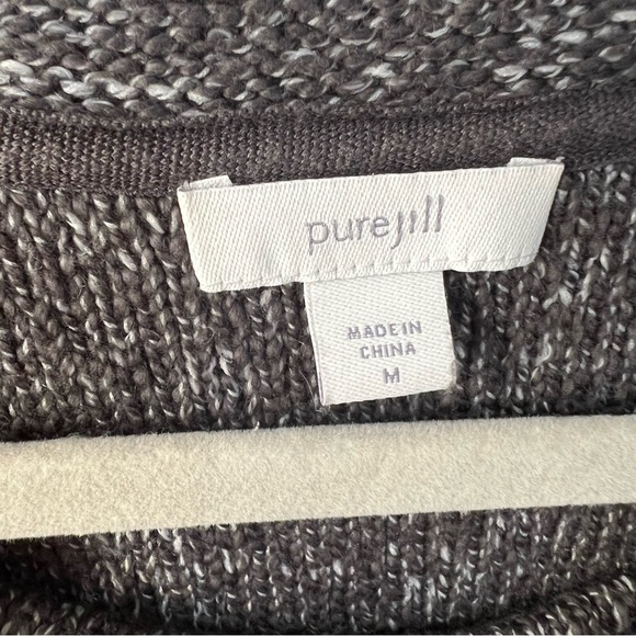 J. Jill Pure Jill Heathered gray sweater size med - Picture 5 of 7